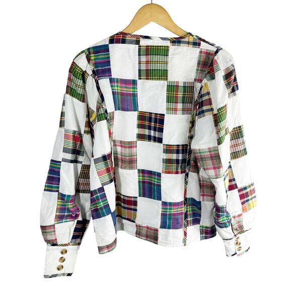 Sezane Chemise Bruna Patchwork Long Sleeve Blouse FR 46 US 14 Boho Cottagecore - Picture 2 of 13